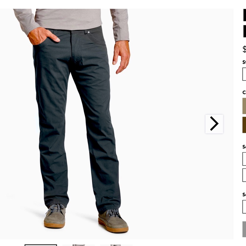 Kuhl Revolvr Rogue Men’s Active Pants - 36” inseam Sz 36